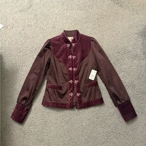 H&M Women's Plum Velvet Satin Blazer